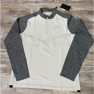 Rawgear Mens Athletic Cream Shirt Workout Half Zip Sz L